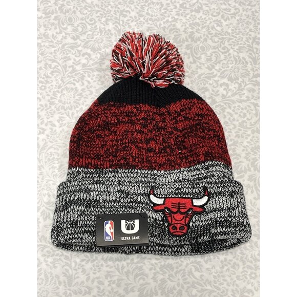 Ultra Game Other - Ultra Game Chicago Bulls NBA Winter Hat Cap Beanie Pom Toboggan Red White NEW